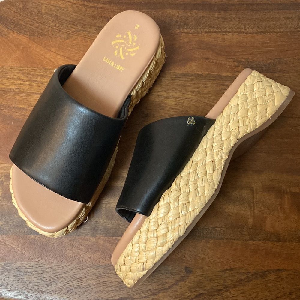Sam & Libby Platform Sandals Size 7